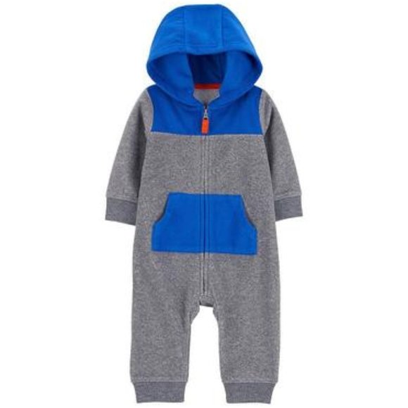 Carter's Baby Boy  Hooded Fleece Coverall Jumpsuit - Picture 1 of 1